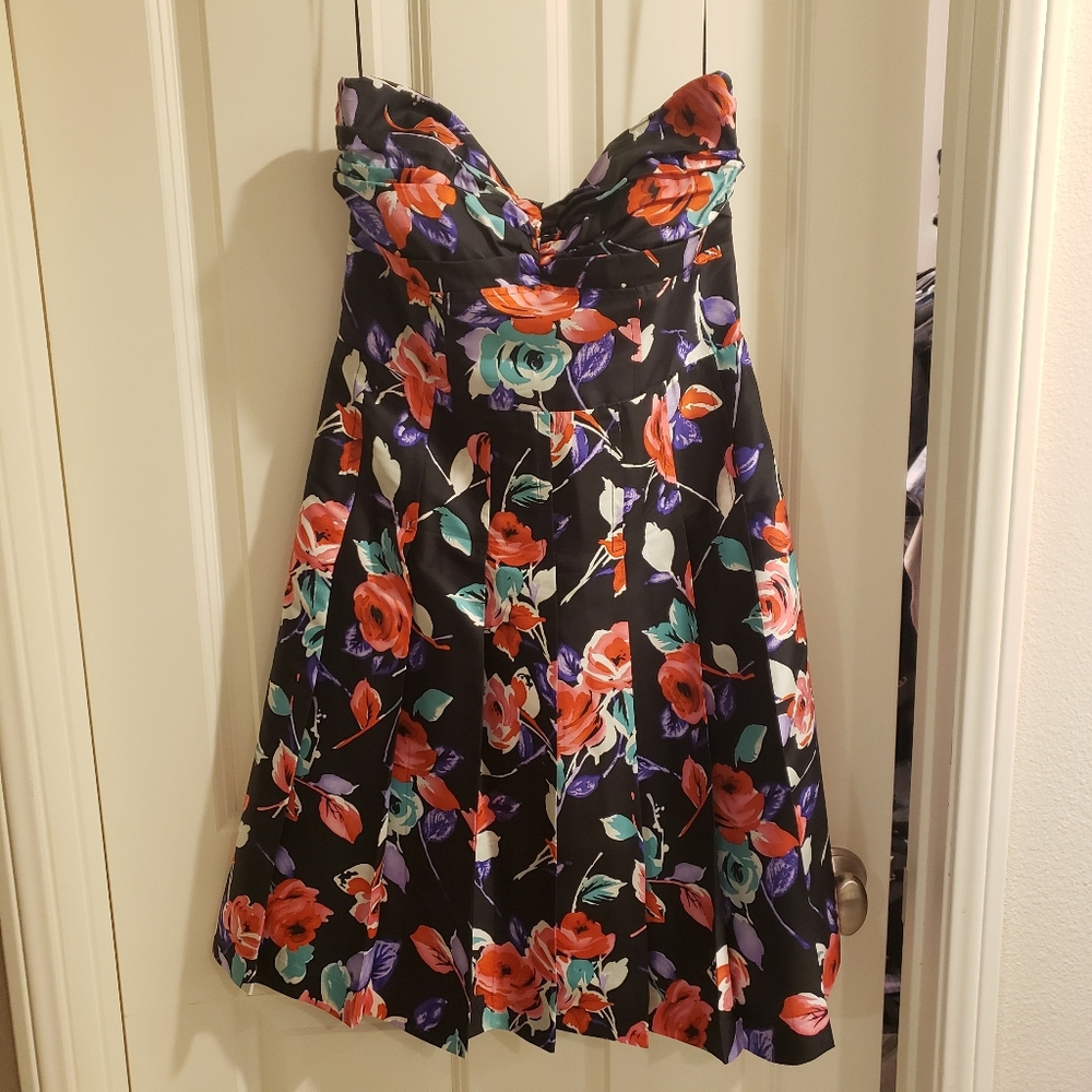 Strapless Floral Dress